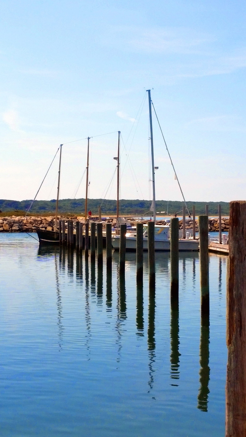 architecture, wood - material, pole, tranquility, post, 1080P, beauty in nature, water, Menemsha, harbor, nature, day, summer, massachusetts, sky, scenics - nature