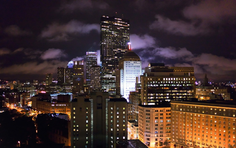 downtown District, financial District, sky, built Structure, city, 720P, urban Skyline, dark, modern, new York City, office Building, building Exterior