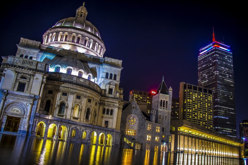 cities, skyline, atlantique, boston, massachusetts, boswash, architecture, bridges, bay, night, ocean, usa, city, tower, 720P