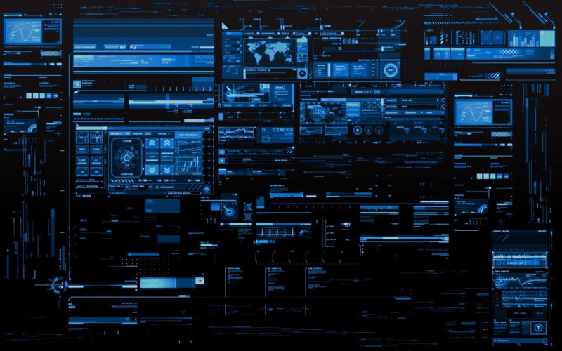blue, tech, 720P, technology, digital art