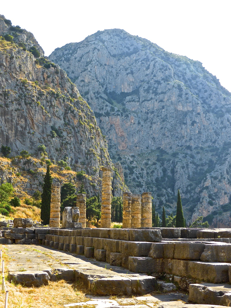 old ruin, ancient civilization, architecture, attraction, historic, outdoors, nearby, architectural, rock, mountain, formation, greece, monuments, heritage