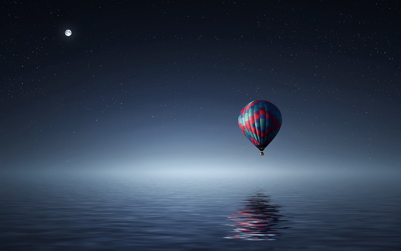 over, air, nature, 1080P, balloon, landscape, hot, hd, sea