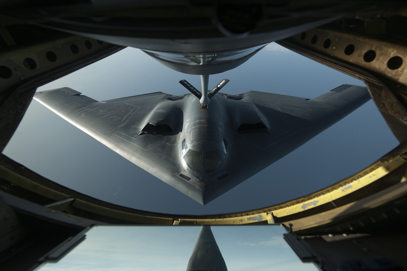 Boeing KC-135 Stratotanker, military, Northrop Grumman B-2 Spirit, aircraft, 5K, US Air Force, airplane
