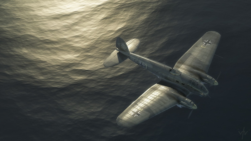 animal wildlife, Luftwaffe, mid-air, high angle view, nature, motion, underwater, He-111, waterfront, 1080P, no people, water, marine, outdoors, day, German