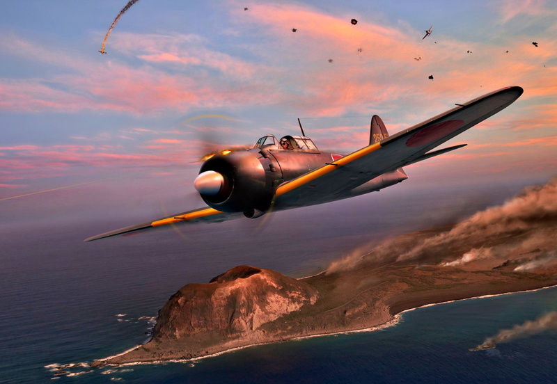 1080P, piston fighter monoplane, Zero, Travel, A6M5 model 52, The second World war, Mitsubishi, figure, Japan, The Navy of Imperial Japan
