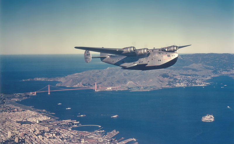 motion, sea, plane, sky, mode of transportation, no people, day, aerospace industry, Aircraft, old, horizon, flying, airplane, air vehicle, us, Force, clear sky