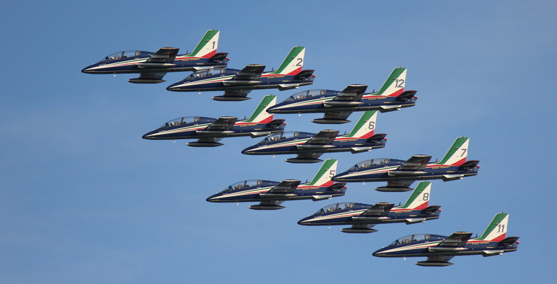 frecce tricolori, mode of transportation, nature, airshow, airplane, formation flying, flying, military, on the move, aerospace industry, transportation