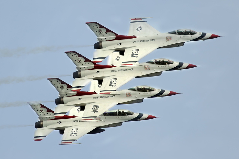 2K, USAF, F-16, Aerobatic team, Thunderbirds