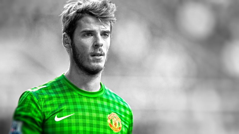 handsome, Manchester United, casual clothing, soccer, sport, headshot, portrait, green color, contemplation, beautiful people, one person, goalkeeper, young adult