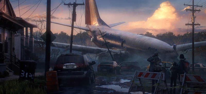 apocalyptic, aircraft, 1080P, crash, drawing, artwork, Boeing 737