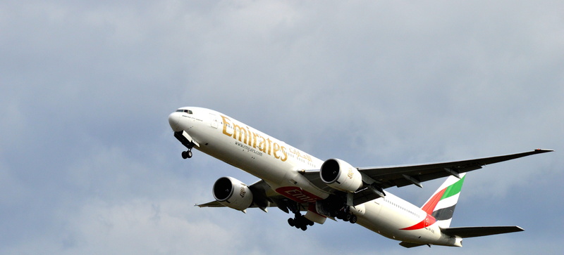 angle, cloud - sky, speed, travel, dubai, low, air vehicle, flying, journey, white color, wind, daytime, engine, takeoff, fly, united, aircraft wing, trip