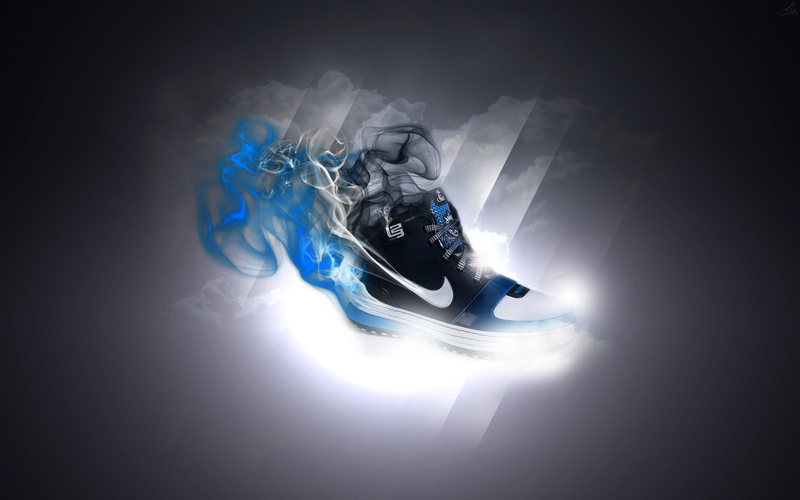 fantasy, art, smoke, brand, shoes, 2K, background, nike, design