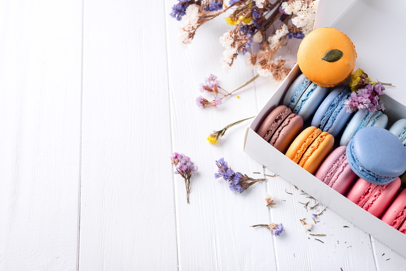 macaroon, colorful, cakes, dessert, french, flowers, 5K, sweet, macaron, cookies