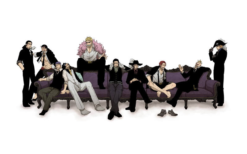 white background, Dracule Mihawk, Anime, flower, copy space, 1080P, sitting, One Piece, real people, group of people, people, black color, flowering plant