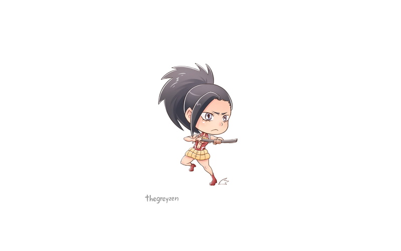 cut out, women, Boku no Hero Academia, anime girls, creativity, lifestyles, studio shot, waist up, art and craft, leisure activity, Yaoyorozu Momo, copy space