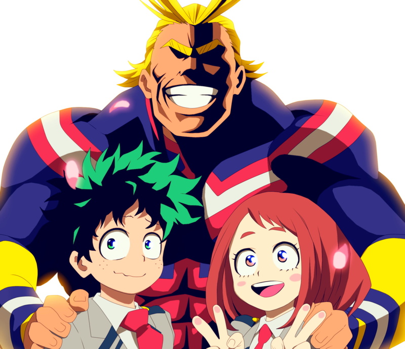 All Might, 1080P, Anime, Ochaco Uraraka, My Hero Academia, Toshinori Yagi, Izuku Midoriya