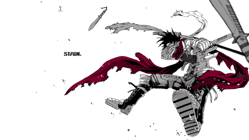 Belt, Black Hair, Chizome Akaguro, Sword, Anime, Scarf, Weapon, Boku no Hero Academia, Smile, 1080P, Stain (Boku No Hero Academia), Hero Killer (Boku no Hero Academia)