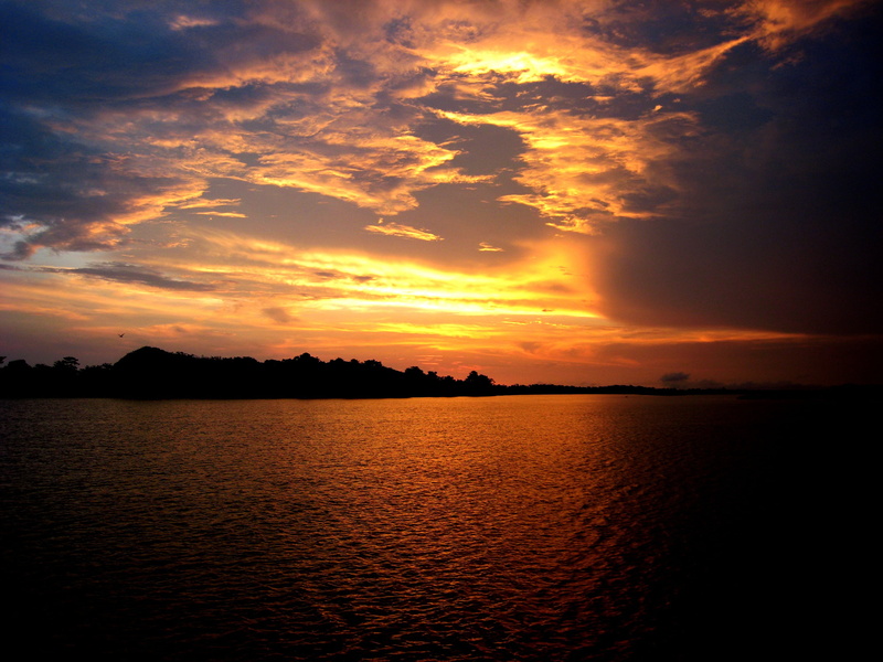 2K, outdoors, dramatic sky, tranquil scene, brazil, sky, amazon river, no people, atmospheric mood, non-urban scene, cloud - sky, sunlight, orange color