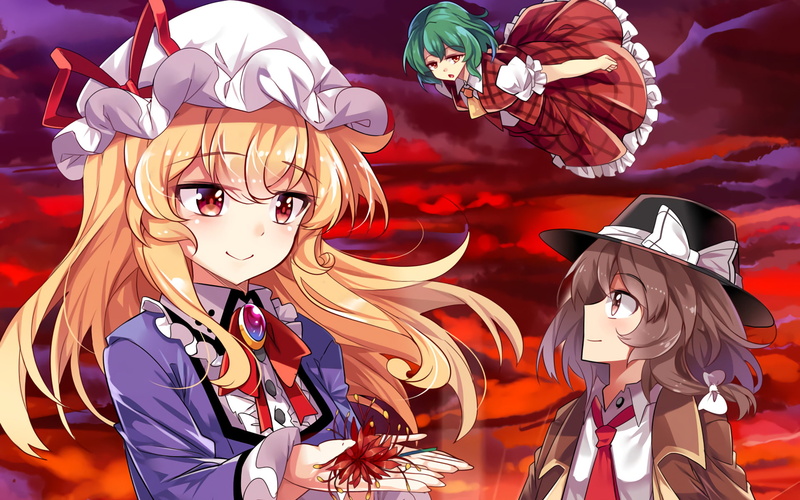 Anime, Renko Usami, 1080P, Maribel Hearn, Touhou, Yuuka Kazami