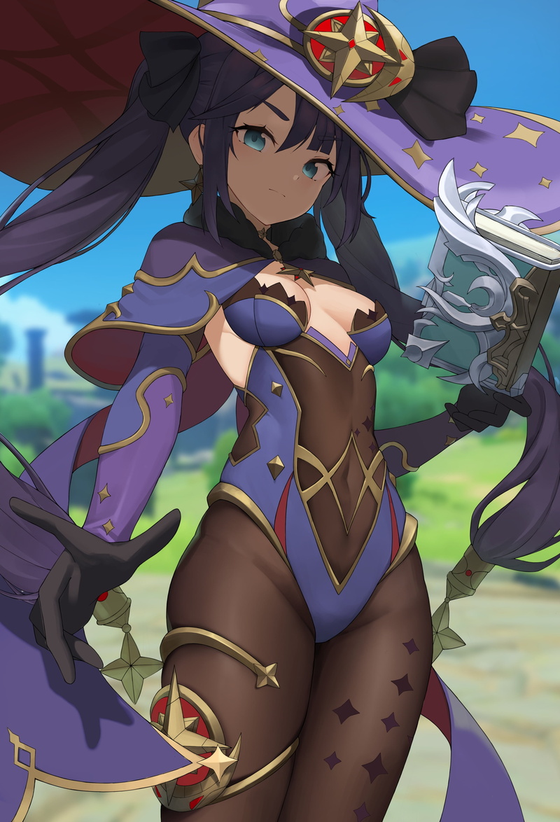 2K, anime girls, Mona (Genshin Impact), Genshin Impact