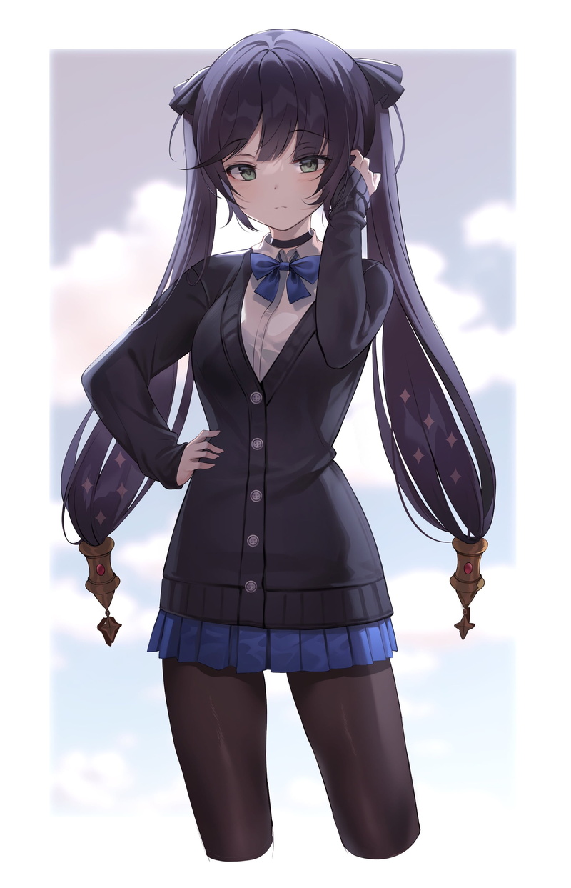 2K, anime girls, Mona (Genshin Impact), Genshin Impact