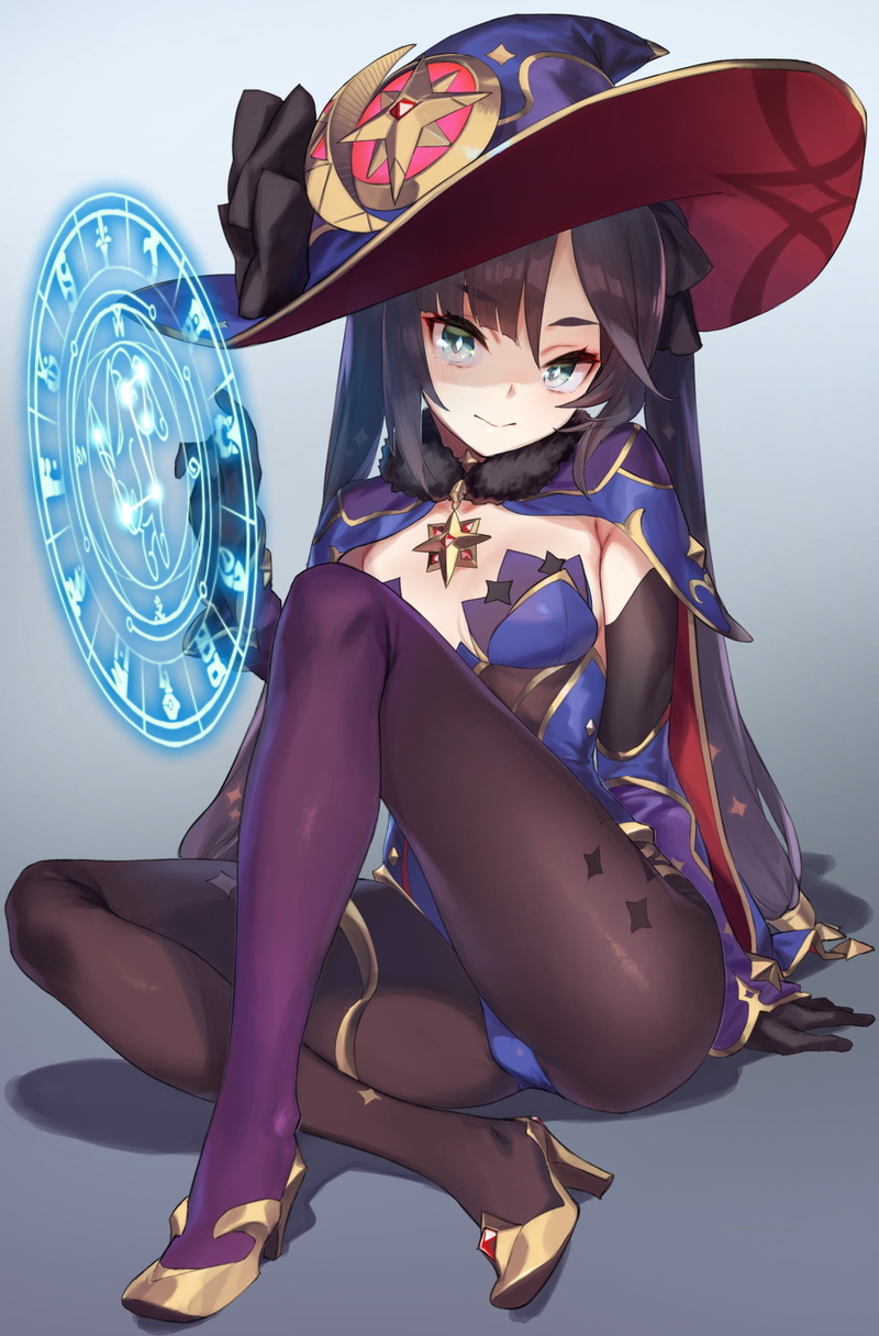 Mona (Genshin Impact), pantihose, anime girls, Genshin Impact, 2K