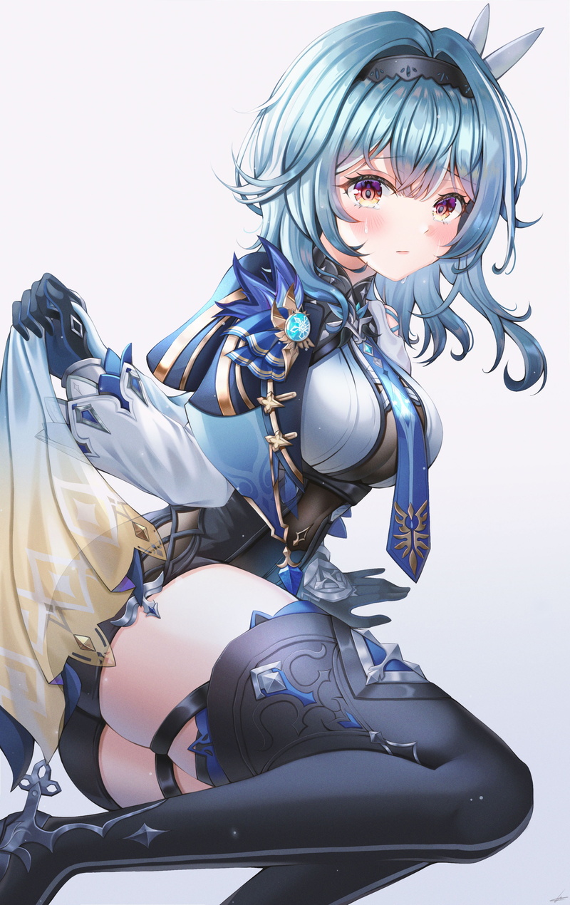 anime girls, 4K, Eula(Genshin impact), Genshin Impact