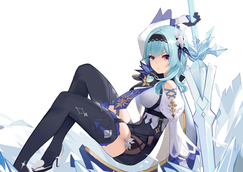 2K, anime girls, Eula(Genshin impact), Genshin Impact