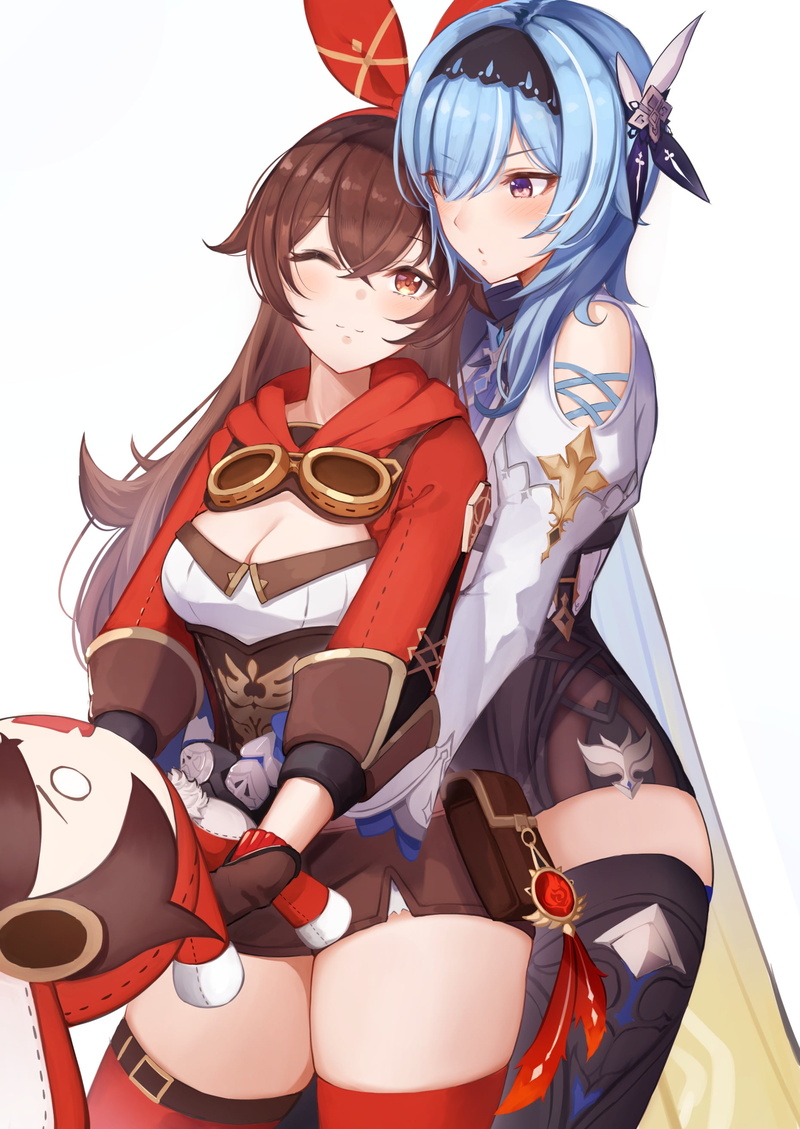 thighs, anime girls, Amber (Genshin Impact), Genshin Impact, Eula(Genshin impact), 2K