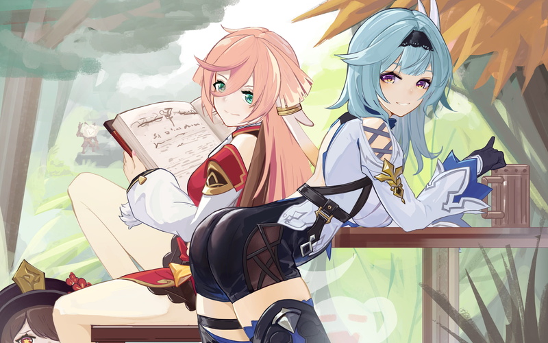 Eula(Genshin impact), Yanfei (Genshin Impact), 2K, Genshin Impact, thighs, anime girls