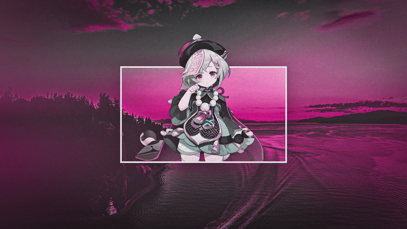 loli, Qiqi (Genshin Impact), 4K, Genshin Impact, purple hair, purple eyes, anime girls