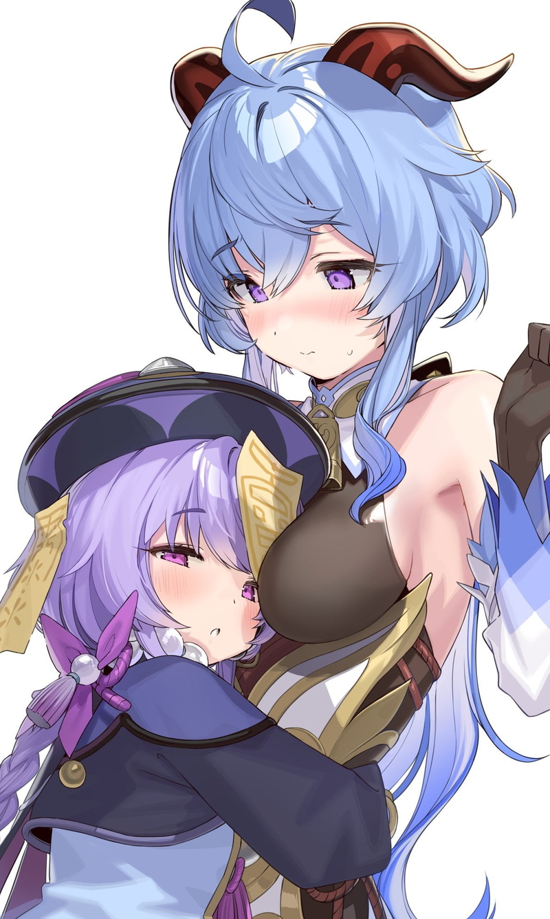 Ganyu (Genshin Impact), Genshin Impact, anime girls, Qiqi (Genshin Impact), 1080P