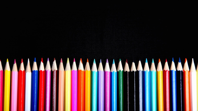 Colorful, borders, 2560x1440, craft, Beach, pencil, abstract, 2K, backgrounds, border