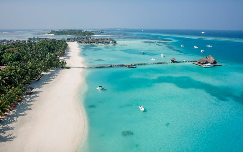 bungalows, sandy, foto, maldives, tropical, houses, kani, 1080P, view, resort, air, island, water, beaches