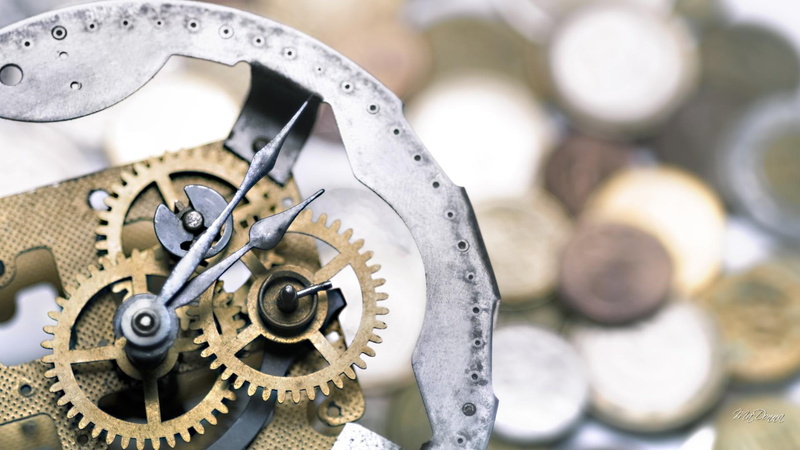 money, time, gears, clock, sprockets, ii, change, bokeh, steampunk, 1080P, clockworks, hands