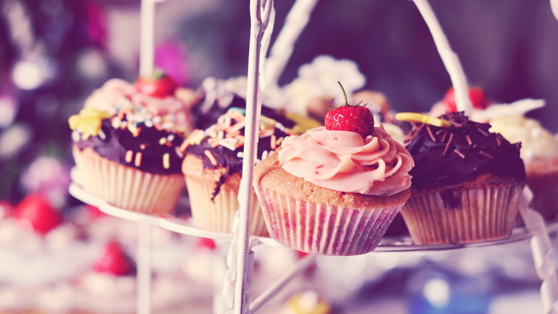 cake, indoors, cupcake holder, ready-to-eat, food, focus on foreground, close-up, sweet, dessert, cupcakes, temptation, freshness, sweet food, lot, berry fruit