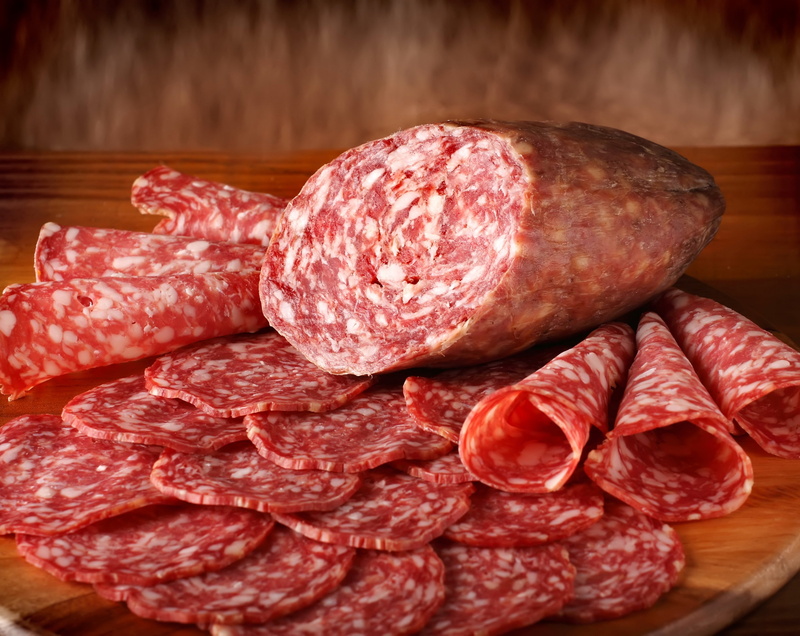 ham, butchers Shop, meat, red Meat, food And Drink, sausage, smoked, sliced, gourmet, no People, snack, slice, food, beef, studio Shot, raw Food, salami