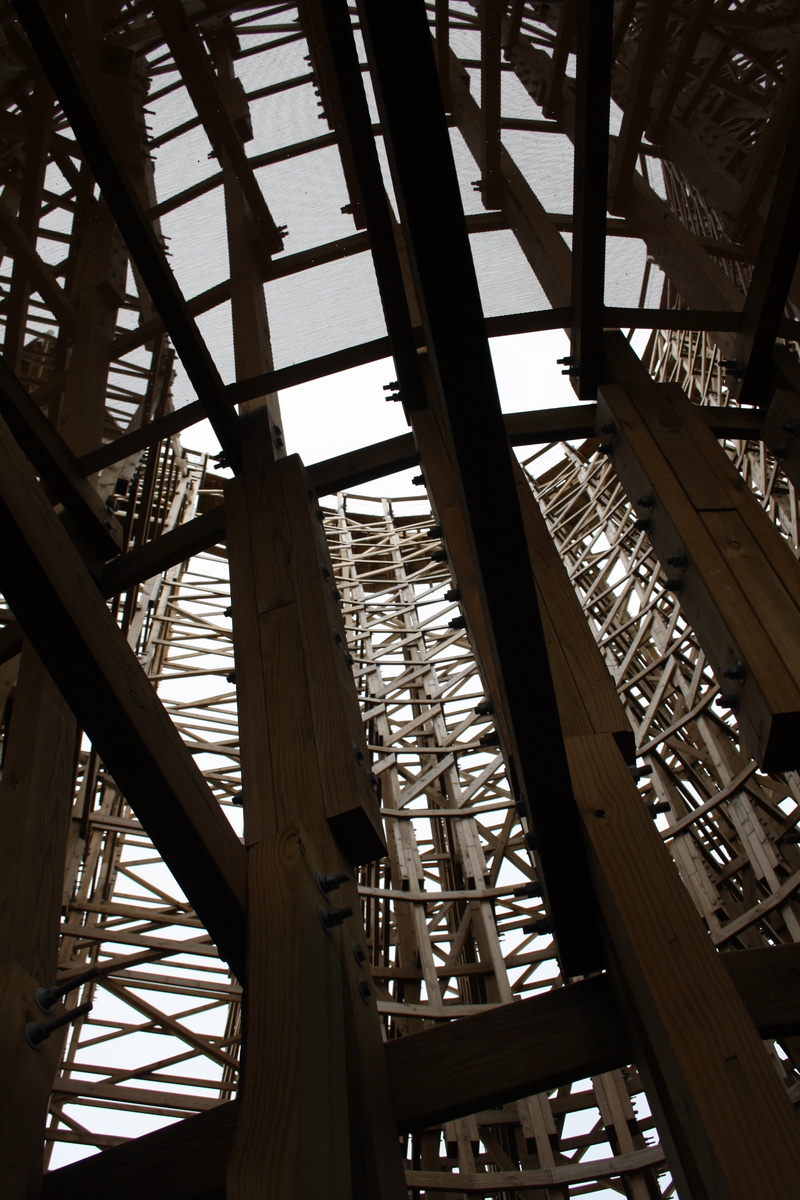 architectural feature, day, europa park, 4K, metal, roof, wotan, nature, industry, truss, girder, wood - material, wooden roller coaster, transparent