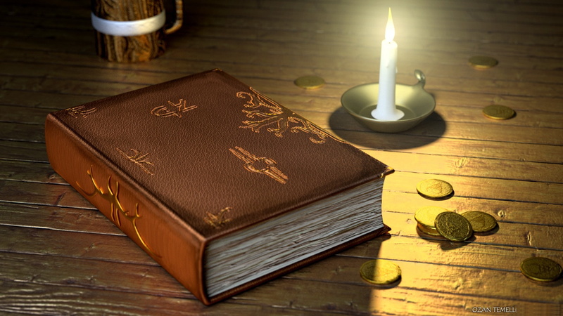 fantasy, art, 1080P, book, Based Bard, candle, Tavern, coins
