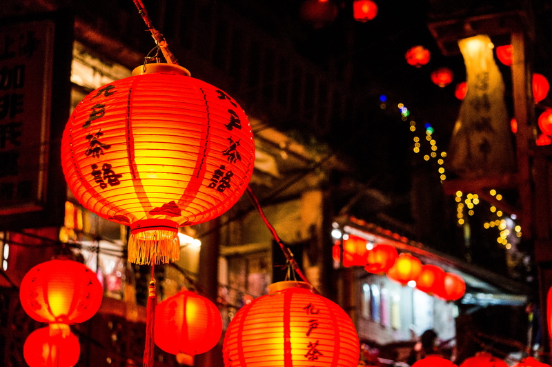 working out, monk, script, festival, gym, red, person, lanterns, chinese new year, building, lantern, urban, sport, human, crowd, non-western script, lampshade