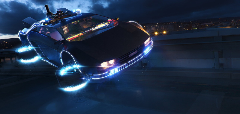 DeLorean, car, Michael Marcondes, 720P, Back to the Future, futuristic, fantasy art