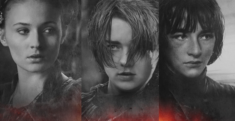 8K, Sansa Stark, TV Show, Isaac Hempstead-Wright, Sophie Turner, Arya Stark, Bran Stark, Game Of Thrones, Maisie Williams