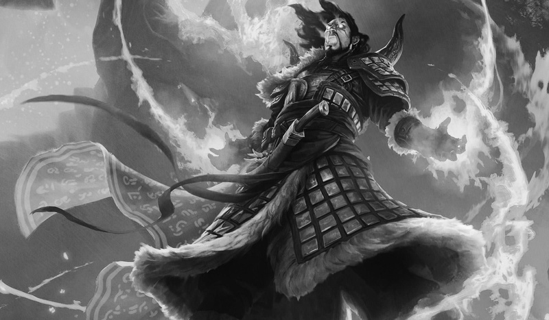 Magic: The Gathering, close-up, character, day, water, fire, wall, creativity, nature, game, no people, grayscale, underwater, paper, statue, 1080P, low angle view