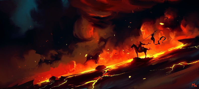 fantasy art, illustration, occupation, real people, fire - natural phenomenon, communication, sign, water, unrecognizable person, outdoors, smoke - physical structure