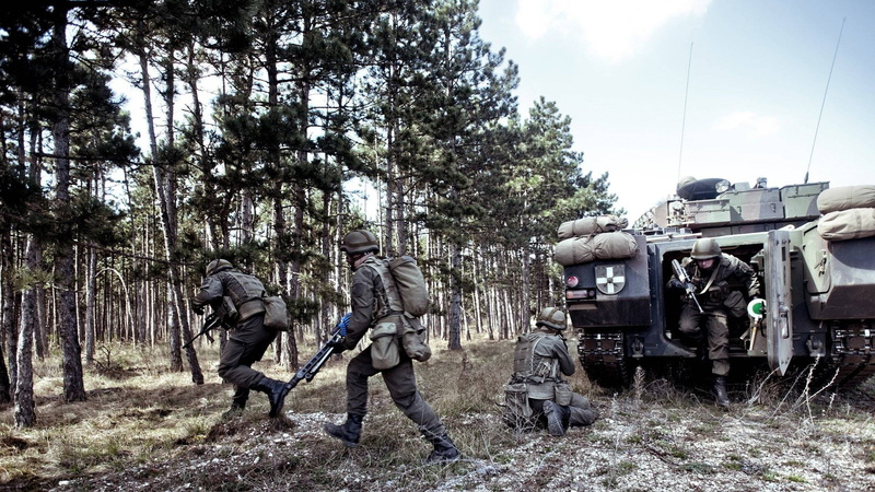 Rheinmetall MG3, Austrian Armed Forces, soldier, military, ASCOD, infantry fighting vehicle, 1080P