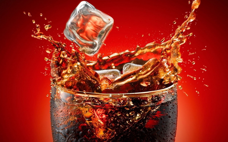 drop, cola, red, splashes, food And Drink, coca, juice, water, cocktail, refreshment, macro, colored background, household equipment, cold temperature