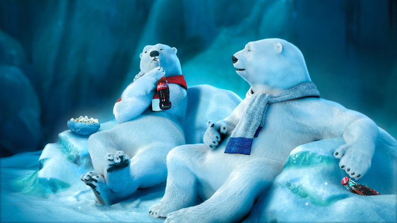 funny, coke, cola, mood, bear, drink, coca cola, polar, bears, winter, 1080P, snow