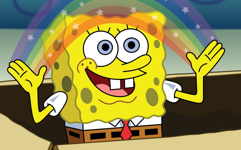 illustration, color Image, cheerful, sign, built structure, spongebob, 1080P, real people, drawing - Art Product, digitally Generated Image, representation
