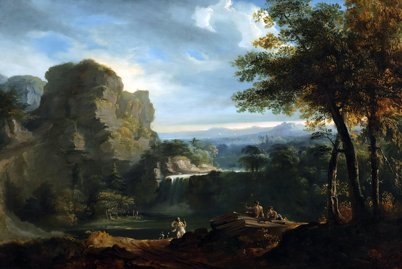 Arcadian Landscape, John Martin, classical art, classic art, 2K, painting