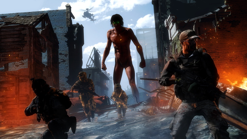  Titan Shifter, beside, building, Shingeki no Kyojin, titan, destruction, 2K, village, standing, Eren Yeager, Attack On Titan, The invasion of the giants